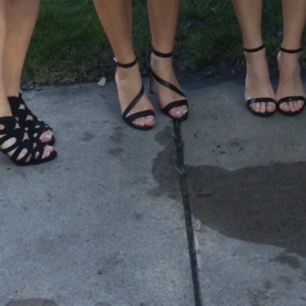 Black BCBG strappy heels